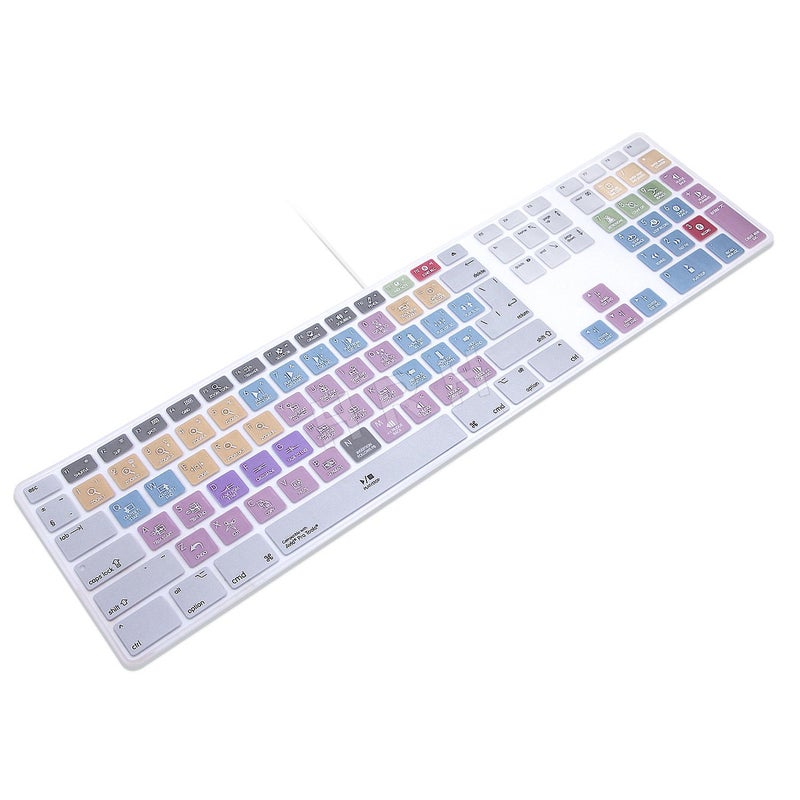 HRH Avid Pro Tools Functional Shortcuts Hot Keys Design Silicone Keyboard Skin Cover for iMac Keyboard G6 with NumberPaid Number pad A1243 MB110LL/B and MB110LL/A[US/EU Layout] - Image 1